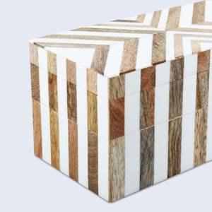 Boîte de rangement rectangulaire en bois AL MALIK CRAFT AMC, motif noir et blanc à carreaux, organiseur de bijoux et de cosmétiques, Noël, fêtes, 0-1L - Product Image 4