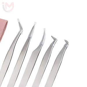 Pinces à cils en acier inoxydable, pinces à cils et à sourcils à pointe fine, précision 10 mm de longueur - Product Image 2