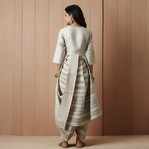 ชุดเดรสสไตล์โดติผ้าวิสโคสสำหรับผู้หญิง ชุดแบบดั้งเดิมสำหรับงานปาร์ตี้ฤดูหนาว ชุดคุर्ตาแบบผ้าคลุม ดีไซน์เนอร์เสื้อผ้า ระดับโลก อินเดีย ปากีสถาน - Product Image 6