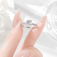 Runder Brillant 1ct Moissanit Solitär-Ring 8 Farben Champagner Amethyst Saphir Smaragd Rosa 925 Silber Verlobungsring Großhandel