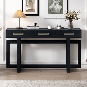 Elegant Extra Long <b>Console</b> <b>Table</b> with Three Drawers for Entryway Hallway Living Room Foyer or Corridor - Product Image 2