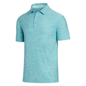 เสื้อโปโลแขนสั้นผู้ชายสีน้ำเงิน ผ้าถัก ระบายอากาศได้ดี สีพื้น สไตล์สมาร์ทแคชชวล ทรงปกติ - Product Image 5