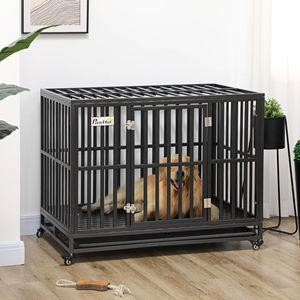 44FT Strong Pet Dog <b>Crate</b> XL Mobility Cage Playpen Custom Pattern Metal Kennel Indoor/Outdoor Use Iron <b>Plastic</b> Removable Tray - Product Image 2