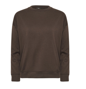 Sudadera OEM personalizada para mujer, de algodón, oversize, con cuello redondo, letras bordadas, hombros caídos y parte delantera larga - Product Image 4