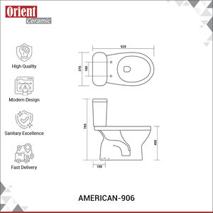 Nouvel arrivage en stock de toilettes de luxe à poser au sol, deux pièces, avec nouvelle glaçure, qualité supérieure, OEM/ODM acceptés - Product Image 3