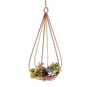 Pot de fleurs suspendu en métal moderne de qualité supérieure, design minimaliste pour une utilisation en intérieur et en extérieur, pot de fleurs suspendu - Product Image 1