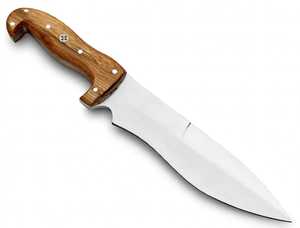 Couteau artisanal en acier à haute teneur en carbone avec manche en bois d'olivier, robuste et polyvalent pour l'extérieur - Product Image 6