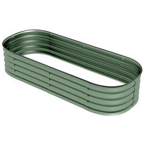 Kit de jardinières galvanisées de grande taille 4,9 pi x 2 pi x 1 pi, potager surélevé en métal avec bordure de sécurité, bac de plantation vert et pots - Product Image 1