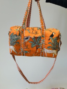 Bolsa de Lona Acolchada Estilo Boho Vintage, Ligera y Ecológica, Personalizable, de Algodón Estampado de Calidad con Cierre, para Mujer, Superventas - Product Image 6