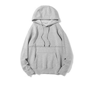 Pull à capuche en coton épais à logo personnalisé sweat à capuche unisexe surdimensionné en polaire uni streetwear pour hommes - Product Image 3