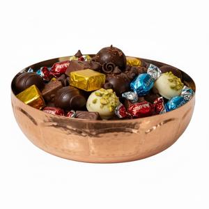 Cuenco de Cobre Martillado a Mano con Base Acampanada, Moderno Cuenco Decorativo de Metal para Chocolate, Plato Decorativo Único para Chocolate - Product Image 3