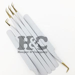 Pince à épiler de qualité supérieure vison Logo personnalisé en acier inoxydable pince à épiler extension de cils pointe pointue poignée à points de cils durable - Product Image 6