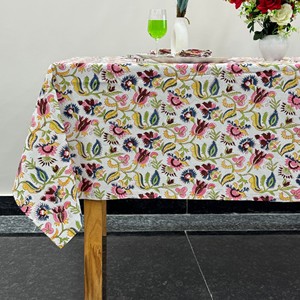 Floral Printed Cotton Linen <b>Tablecloth</b> <b>Round</b> Woven Classic Style Washable Home Use - Product Image 6