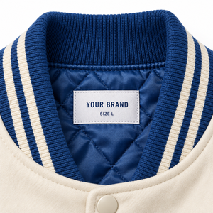 Veste de sport pour homme à blocs de couleur, manches en cuir PU, col montant, boutons-pression, coupe-vent - Product Image 3