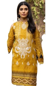 QJ Impex, el traje más vendido de Salwar Kameez indio pakistaní con diseño de césped bordado, camisa de manga larga con bordado de cuello - Product Image 2