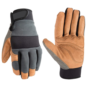 Gants de travail professionnels en cuir de vachette de bonne qualité, résistants à la chaleur, pour le jardinage, la menuiserie et la sécurité. - Product Image 1