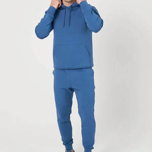 Ensemble de survêtement deux pièces slim fit pour homme, ensemble jogging OEM ODM, tenue d'entraînement à capuche, couleur unie, imprimé automne, vêtements de sport pour homme - Product Image 1