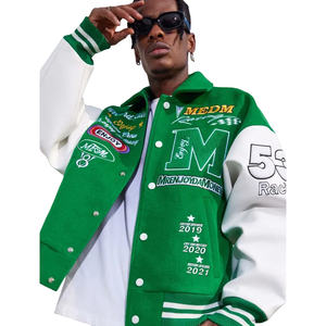 Veste universitaire unisexe en laine 100% de style streetwear avec logo personnalisé brodé sur le devant, graffiti, écologique, taille plus - Product Image 1