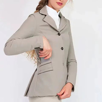 Chaqueta de equitación profesional para mujer, transpirable, de poliéster/algodón, diseño ligero, costuras resistentes, larga