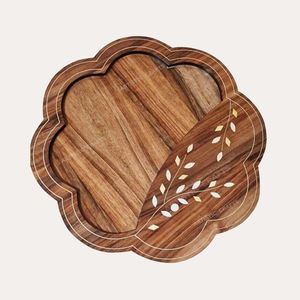 Vente chaude artisanat indien vaisselle écologique sans BPA assiettes de service en bois plats de collation chaud écologique sans BPA - Product Image 5