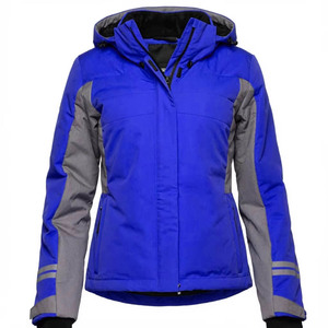 Veste d'hiver rose à capuche OEM avec empiècements gris, fermeture éclair, manches longues, longueur standard, rembourrage en coton, vêtements d'extérieur personnalisés pour femmes - Product Image 6