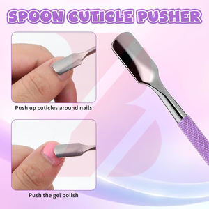 Poussoir à cuticules pour ongles, 2 pièces, poussoir à double extrémité pour enlever les cuticules, outil professionnel pour enlever les cuticules des ongles des mains et des orteils - Product Image 3