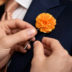 Pin de Solapa con Diseño de Flor Esmaltada de Alta Calidad para Hombre |   Broche de Boutonnière de Metal Hecho a Mano |   Pin de Solapa para Traje de Novio, Accesorio para Blazer - Product Image 3