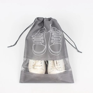 Bolsa de Embalaje para Zapatos de Polipropileno No Tejido con Impresión de Logotipo Personalizado al por Mayor, Bolsa Antipolvo Reutilizable con Ventana Transparente de PVC - Product Image 5