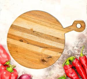 Round <b>Paddle</b> Chopping Board with Handle Smooth Thick Surface Ideal for Cutting Serving <b>Pizza</b> and Stylish Kitchen Display - Product Image 3