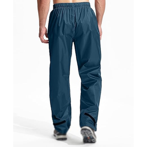 Pantalon de pluie imperméable pour homme, léger, respirant, coupe-vent, pour la pêche et la randonnée en extérieur, avec taille élastique, équipement de pluie - Product Image 4