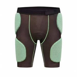 High quality Adult American Football Mint <b>Green</b> Padded Compression Shorts sports wear customize pads position and logo apparel - Product Image 1