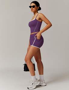 Ensemble de vêtements de sport pour femmes, vêtements de yoga, vêtements de sport, legging de sport, soutien-gorge de fitness sans couture, haut court, combinaison de yoga à manches longues - Product Image 5