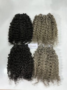 LEXHAIR Cabello Virgen Natural Rizado Gris Sal y Pimienta de un Solo Donante, Tendencia en Colores Personalizados, Venta al por Mayor, Cabello Vietnamita 100% - Product Image 1