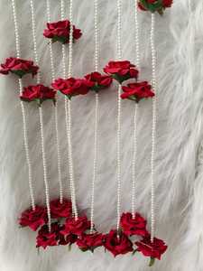 Guirnalda de Rosas Artificiales de 6 Pies con Perlas |   Telón de Fondo Festivo para Bodas, Inauguraciones de Casas y Mandaps |    Decoración para Paredes del Hogar y Entradas - Product Image 4