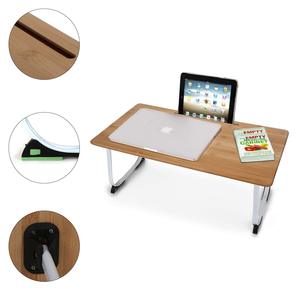 Table de lit pliable pour ordinateur portable avec pieds en métal, bureau portable pour le travail, les études, la lecture, le petit-déjeuner et le télétravail - Product Image 2
