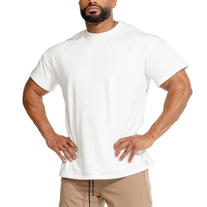 T-shirts de sport pour hommes Strong Gym, entraînement fitness, course à pied, respirants, extensibles, 100% coton, tissu tricoté, évacuation rapide de l'humidité - Product Image 1