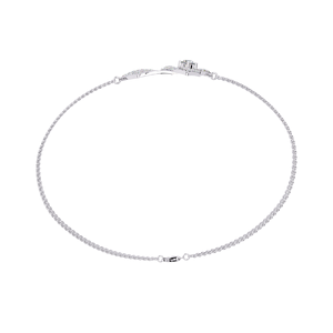 Design géométrique Halo |   Bracelet chaîne minimaliste en or blanc 10k, 14k, 18k avec diamant carré de laboratoire pour femme, idéal au quotidien - Product Image 3