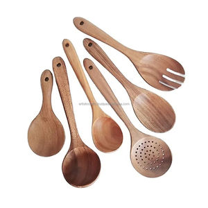 Ensemble d'outils de salade en bois d'acacia à long manche de vente chaude artisanat artistique ustensiles de service populaires - Product Image 6