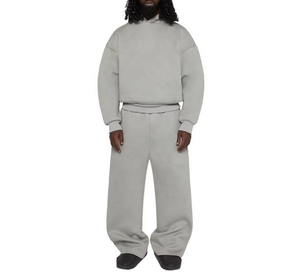 Conjunto de Dos Piezas Personalizado al por Mayor para Hombre: Sudadera con Capucha de Hombros Caídos y Pantalones de Pierna Ancha, 100% Algodón, Corte Regular - Product Image 1