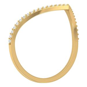 Chevron CVD HPHT Lab Grown Diamond Bague d'éternité de mariage romantique Fabriqué sur mesure en or rose 14K en forme de V personnalisé - Product Image 4