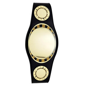 GLOWING NEON INDUSTRY Gn395 Custom Sporty Wrestling Championship Belt Black PU Leather Gold <b>Plate</b> Buckle Alloy Decorative Unisex - Product Image 4