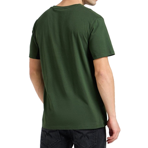 T-shirt en coton vert pour homme, col rond, manches courtes, coupe classique, couleur unie, jersey décontracté, design uni, respirant - Product Image 3