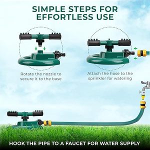 Aspersor de Jardín Giratorio Automático con 45 Brazos Ajustables, Material ABS Resistente, Cobertura de hasta 32 Pies, Riego en el Jardín, 1 Pieza - Product Image 4