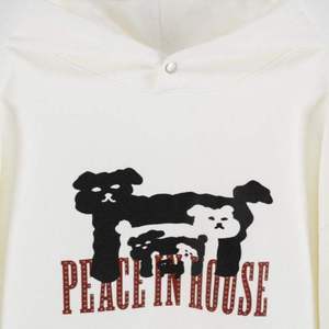 Sudadera con Capucha Peace In House para Hombre, Blanca, de Algodón, Tejida, con Estampado de Personajes y Logotipo Frontal, para Otoño - Product Image 5