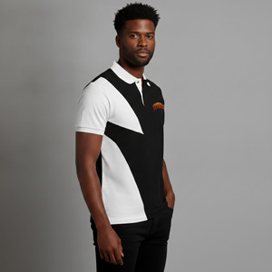 Chemise homme 100% coton de haute qualité, logo personnalisé par transfert thermique, tissu tricoté, séchage rapide, respirant, polo homme bicolore - Product Image 6