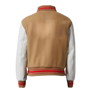 Saleh Enterprises Unisex Wool Leather Sleeve Varsity Bomber <b>Jacket</b> Streetwear Winter Windproof Eco-Friendly Anti-UV <b>Heated</b> High - Product Image 4
