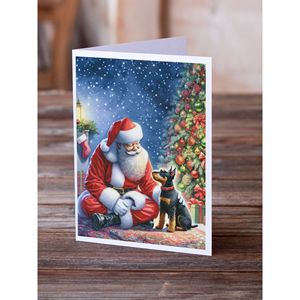 Whimsical Manchester Terrier Santa Claus A7 Tarjetas de felicitación Paquete de 8 tarjetas de notas en blanco con sobres Tamaño 5x7 - Product Image 2