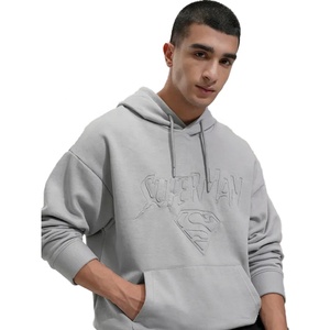 Sudadera con Capucha para Hombre de Primera Calidad, Color Gris, con Logotipo de Superman en Relieve, Corte Regular, Felpa de Algodón, Estilo Casual para Otoño - Product Image 1