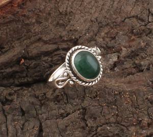 Wholesale Bulk Natural Green Jade Women's Classic 925 Sterling Silver Bezel Setting Wedding Party Gemstone <b>Finger</b> <b>Ring</b> Jewelry - Product Image 1
