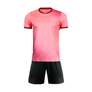 Custom Sublimated Soccer Jersey Set Pink Gradient Crew Neck Short Sleeve Moisture Wicking Men Adult Regular Fit - Product Image 1